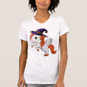 Halloween Unicorn Pegasus Witch T-Shirt