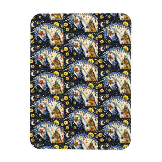 HALLOWEEN UNICORNS, STAR HORSE & COLT FANTASY MAGNET (Vertical)