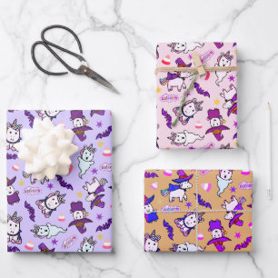 Halloween Unicorns Wrapping Paper Sheets