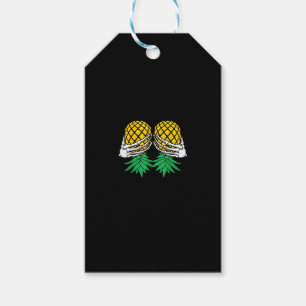 Halloween Upside Down Pineapple Swinger Skeleton Gift Tags
