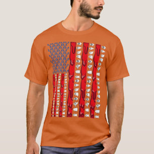 Halloween USA American Flag Jack o lantern Blood & T-Shirt