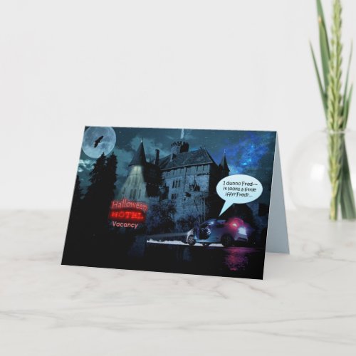 Halloween Vacation Castle Greeting Card