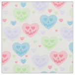 halloween valentine pastel goth creepy hearts  fabric