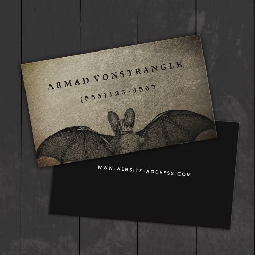 Halloween Vampire Bat Bronze  Business Card