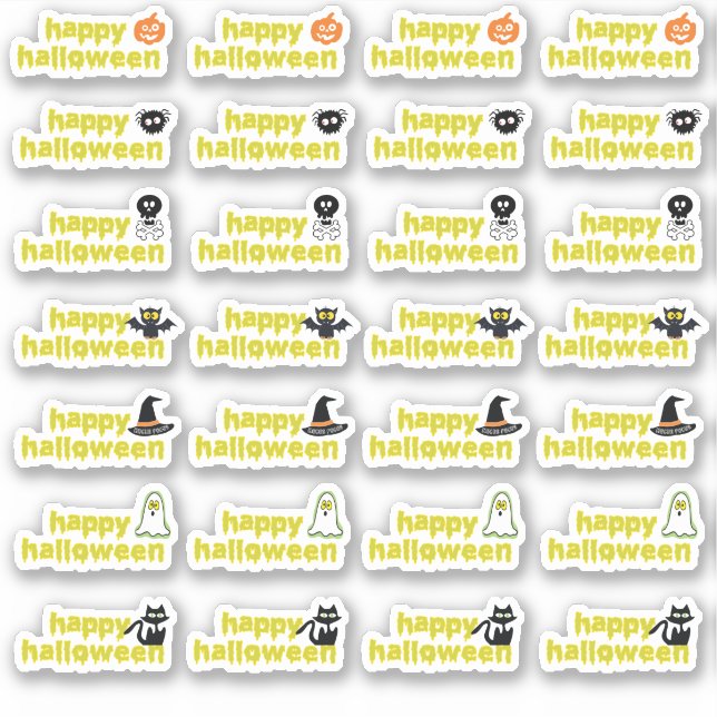 Halloween Vampire Bat Spider Web Skull Witch Hat  Sticker (Front)