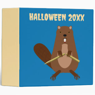 Halloween Vampire Beaver Custom Photo 3 Ring Binder