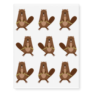 Halloween Vampire Beaver Temporary Tattoos