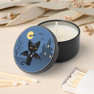 Halloween Vampire Black Cat with Wings Blue Mini Candle Favors