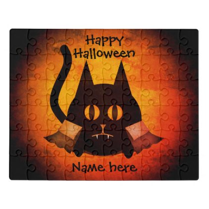 Halloween vampire cat jigsaw puzzle