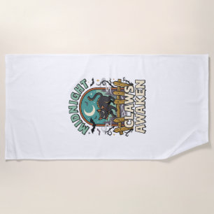 Halloween Vampire Cat Midnight Mischief Beach Towel