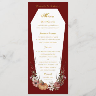 Halloween Vampire Coffin Wedding Party Menu