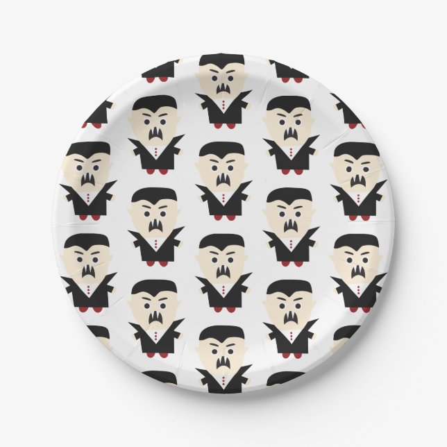 Halloween vampire costume party. Kids dracula Paper Plates (Front)