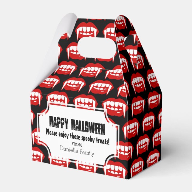 Halloween Vampire Fangs Trick or Treat Gift Box (Front Side)