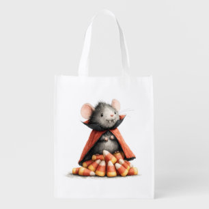 Halloween Vampire Mouse Candy Corn Grocery Bag