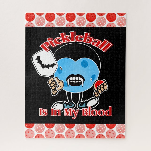 Halloween Vampire - Pickleball Is In My Blood Jigsaw Puzzle (Vertical)