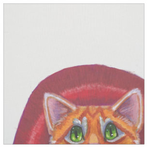 Halloween Vampire Tabby Cat with Bat Fabric