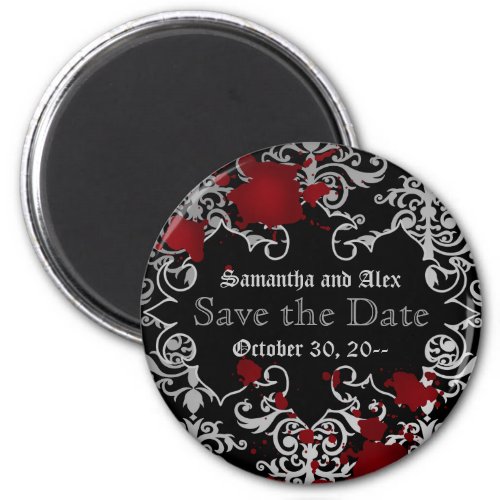 Halloween vampire theme wedding save the date magnet