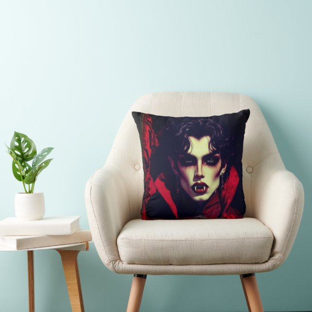 HALLOWEEN VAMPIRE THROW PILLOW (Chair)