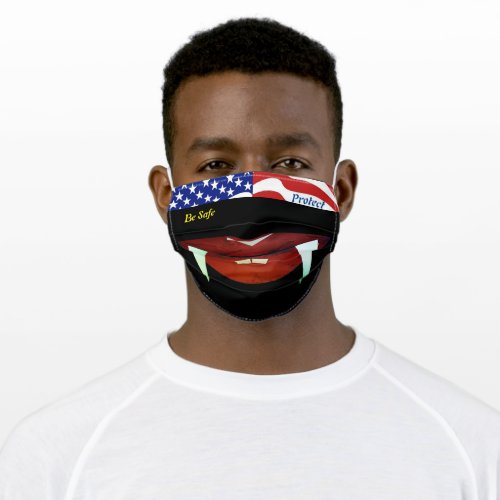 Halloween Vampire w Stars Stripes Adult Cloth Face Mask