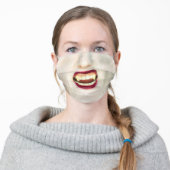 Halloween Vampire Woman Adult Cloth Face Mask (Worn)