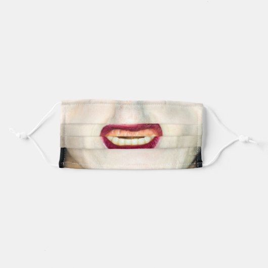 Halloween Vampire Woman Adult Cloth Face Mask (Front, Folded)