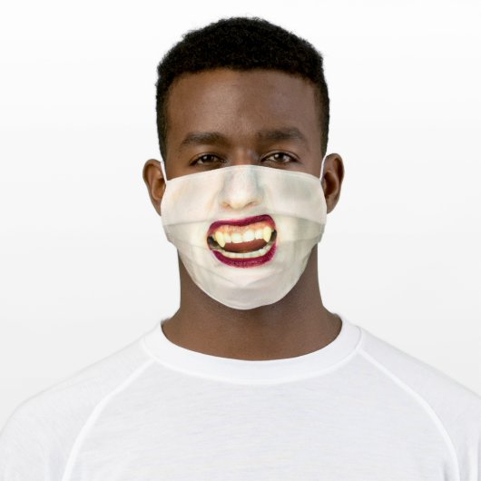 Halloween Vampire Woman Adult Cloth Face Mask (Worn)