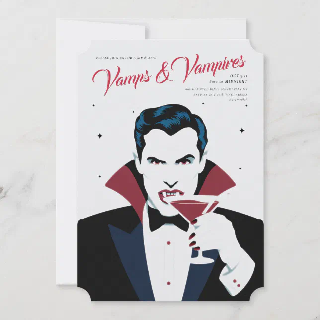 Halloween Vamps & Vampires Custom Invitation | Zazzle