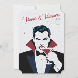 Halloween Vamps & Vampires Custom Invitation