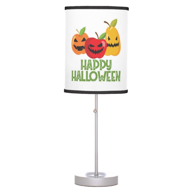 Halloween Vegan Happy Halloween Pumpkin Vegetarian Table Lamp (Front)