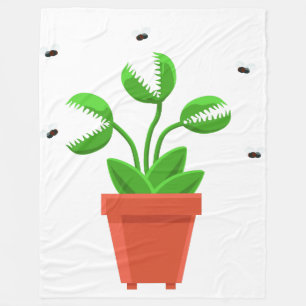 halloween venus fly trap fleece blanket