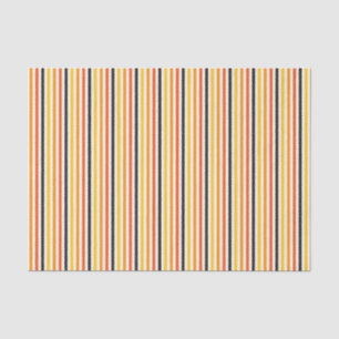 Halloween Vertical Stripe Orange Black Gold White Tissue Paper