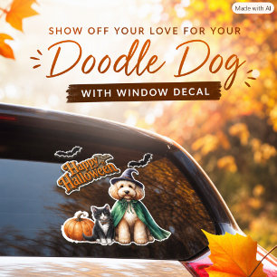 Halloween Vibe Witch Doodle Dog Sticker