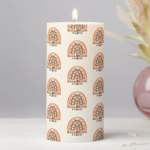 Halloween Vibes Boho Rainbow Fall Halloween Pillar Candle
