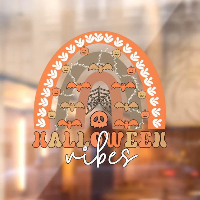 Halloween Vibes Boho Rainbow Fall Spooky Window Cling (Sheet 2)