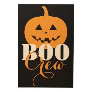 Halloween Vibes BOO CREW Wood Wall Art Design