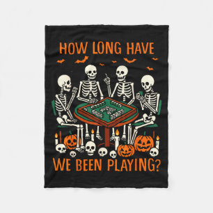 Halloween Vibes Mahjong Lover How Long Have Been Fleece Blanket