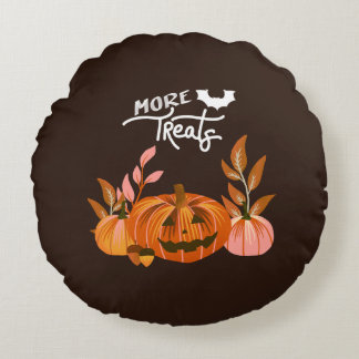 Halloween Vibes ・ More Treats Round Pillow