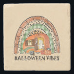 Halloween Vibes – Orange Rainbow Stone Coaster<br><div class="desc">Capture the magic of spooky season with this Halloween Vibes coaster featuring an orange rainbow,  a pumpkin-shaped camper van,  a friendly ghost,  and a smiling jack-o'-lantern. Perfect for fall lovers,  Halloween campers,  and ghost season enthusiasts.

Great for Halloween parties,  camping events,  fall festivals,  and cozy October adventures.</div>