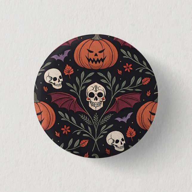 Halloween Vibes Pattern Button (Front)