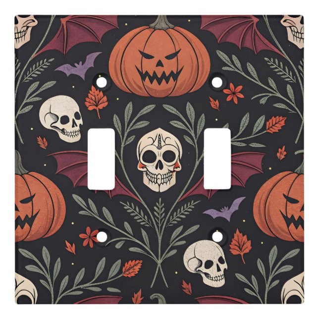 Halloween Vibes Pattern Light Switch Cover (Front)