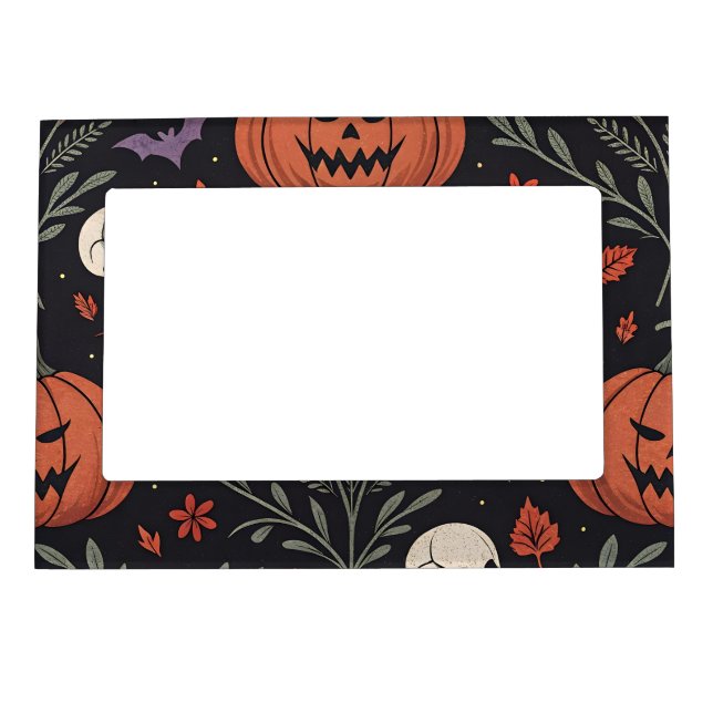 Halloween Vibes Pattern Magnetic Frame (Front)
