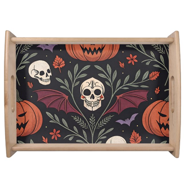 Halloween Vibes Pattern Serving Tray (Front)