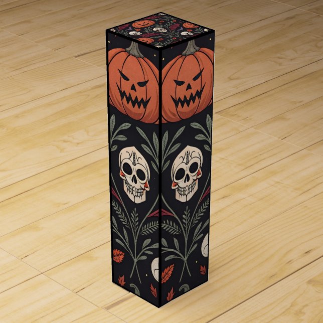 Halloween Vibes Pattern Wine Box (Front)