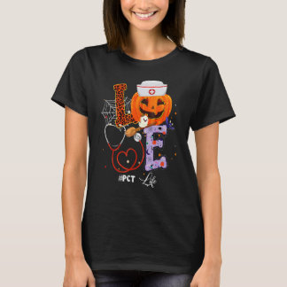 Halloween Vibes PCT Life Pumpkin Nurse Outfit For T-Shirt