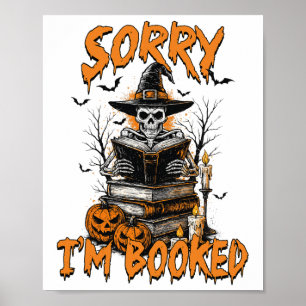 Halloween Vibes Reading Book Lover Bookish Sorry I Poster