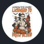 Halloween Vibes Spooky Season Nurse Licensed To Dr Classic Round Sticker<br><div class="desc">Halloween Vibes Spooky Season Nurse Licensed To Draw Blood</div>