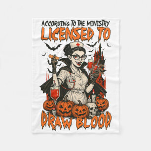 Halloween Vibes Spooky Season Nurse Licensed To Dr Fleece Blanket