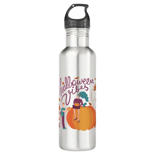Halloween Vibes Stainless Steel Water Bottle (Front)