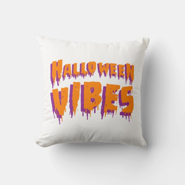 Halloween Vibes Throw Pillow (Front)