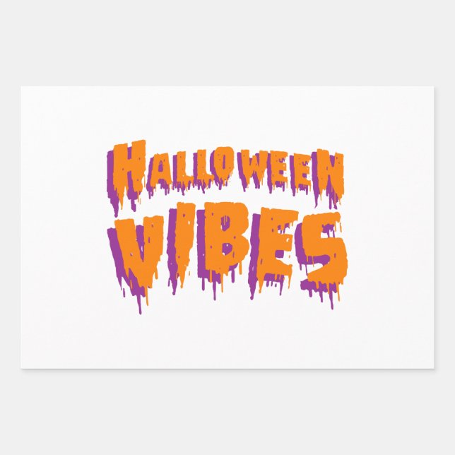 Halloween Vibes Wrapping Paper Sheets (Front)